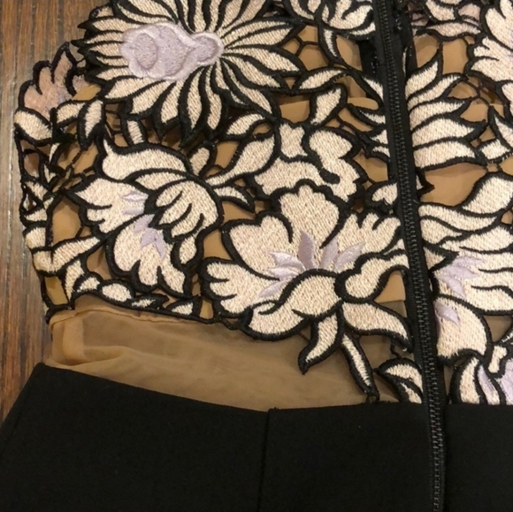 Self-Portrait Flower Lace Jumpsuit!💜🖤 - Picture 2 of 7